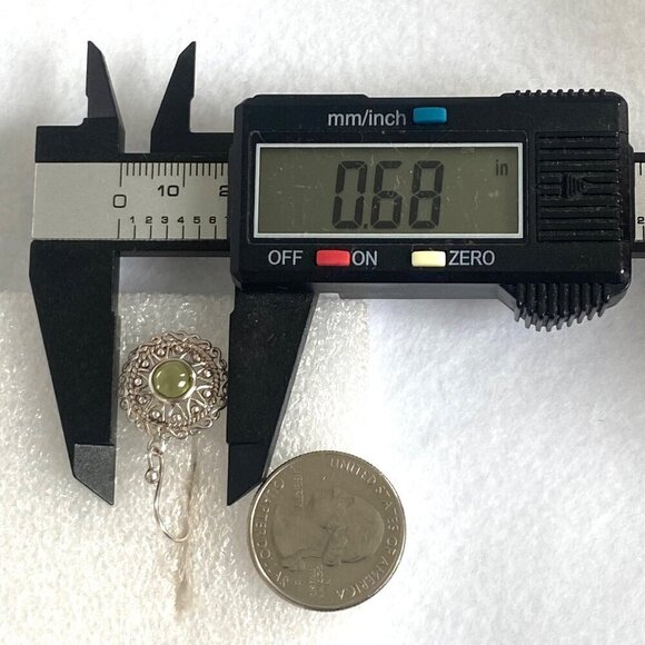 Sterling Silver 925 Celtic Infinity Knot Round Filigree Peridot Dangle Earrings - Picture 15 of 16